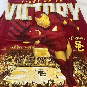 Trojans SC‎ Tank Top Boys Youth Medium Red Yellow Sleeveless Superhero Ironman